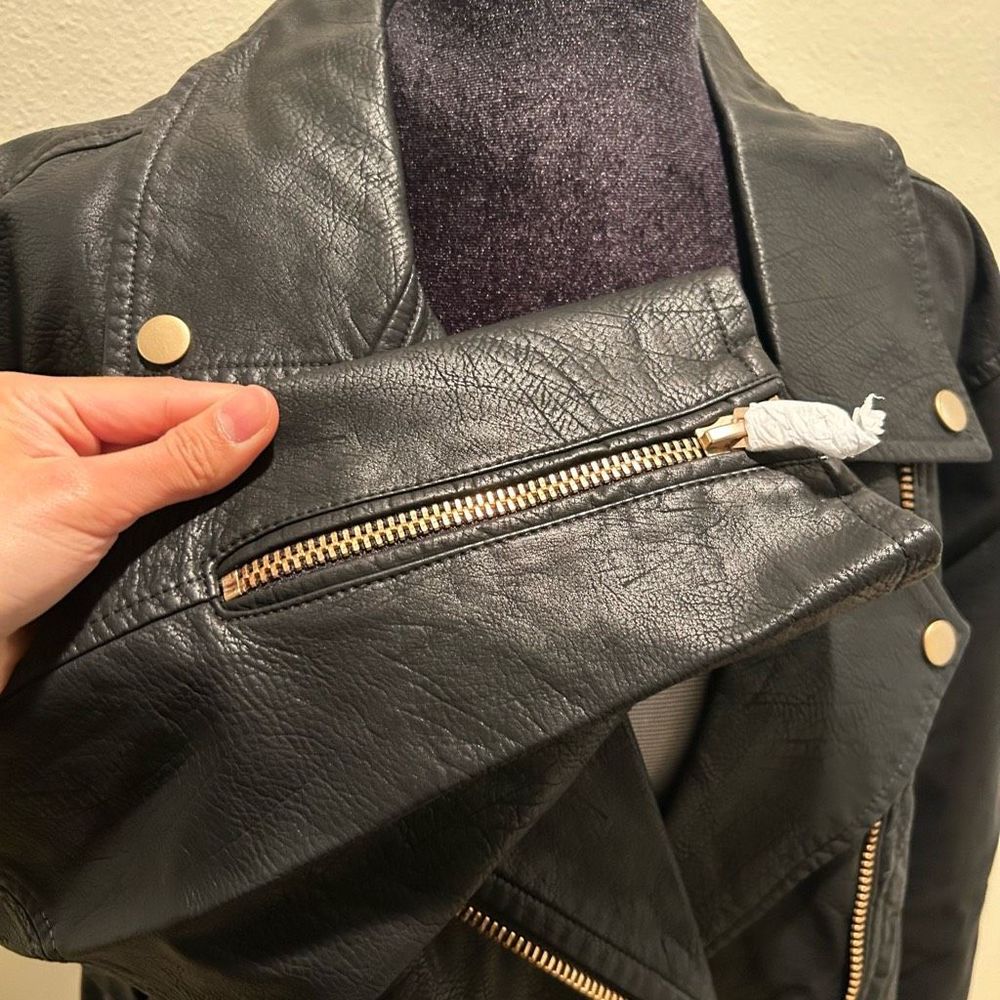 NWT 2X BLANKNYC Faux Leather Jacket Black - Picture 4 of 10